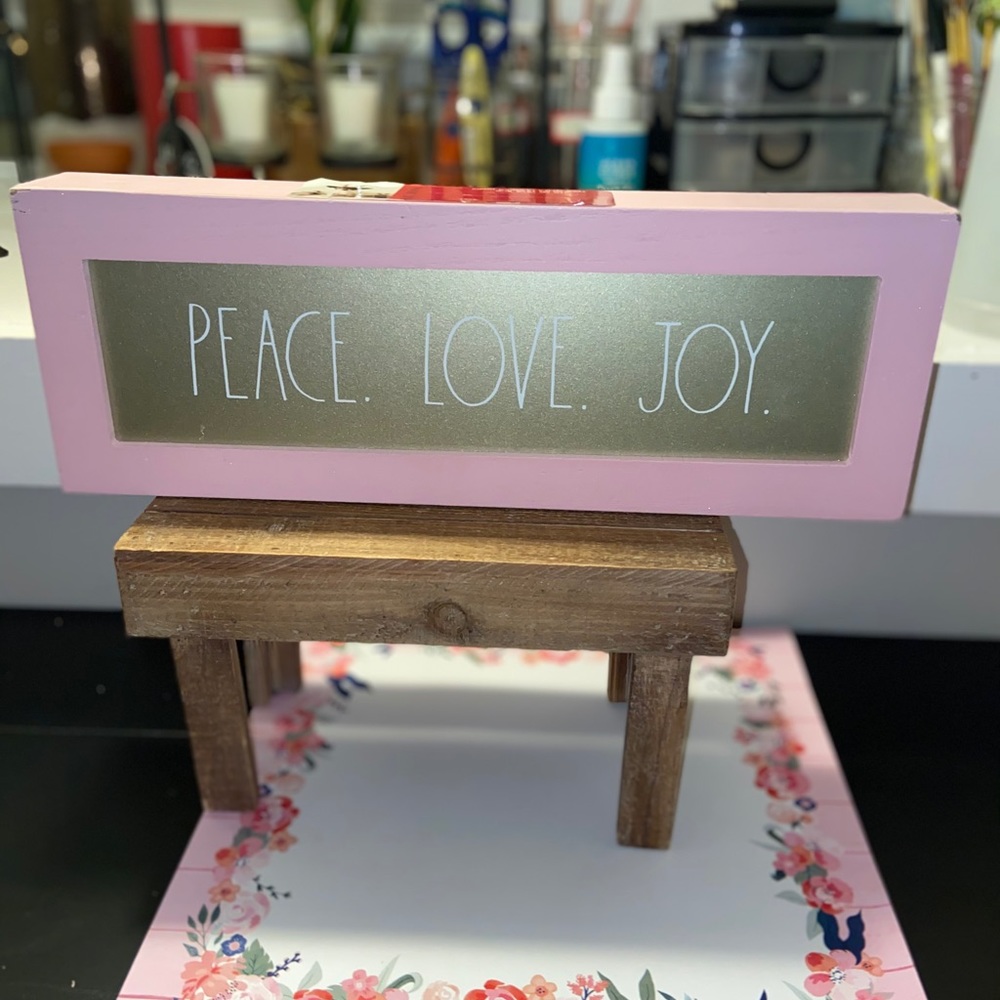 NWT Rae Dunn  Pink Wooden Sign/Plaque